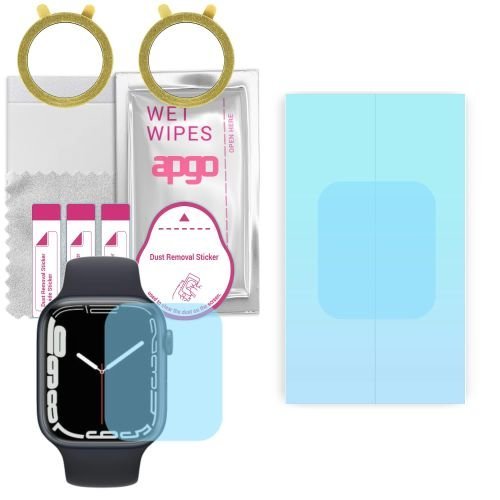 2x folia ochronna hydrożelowa do Apple Watch 7 (45 mm) - apgo HD HQ FLEX Smartwatch Hydrogel Protection Ochrona na ekran smartwatcha