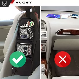 2x Organizer samochodowy boczny na bok fotel siedzenie do auta samochodu osłona Alogy Car czarny - Części i akcesoria do laptopów - miniaturka - grafika 10