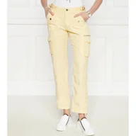 Spodnie damskie - GUESS Spodnie cargo NESSI | Regular Fit | z dodatkiem lnu - miniaturka - grafika 1