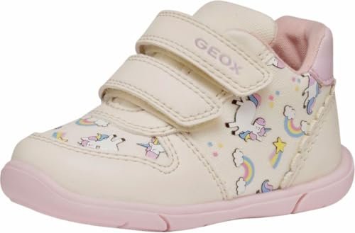 Geox B Zapito Girl A Trampki dziewczęce 0-24, Ivory Pink, 24 EU