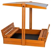 Place zabaw - Piaskownica zamykana z daszkiem regulowanym w kolorze szarym M8-N41 - miniaturka - grafika 1