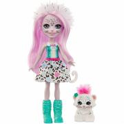 Lalki dla dziewczynek - Mattel Enchantimals Sybill Snow Leopard i Flake Lalka + zwierzątko GJX42 FNH22_GJX42 - miniaturka - grafika 1