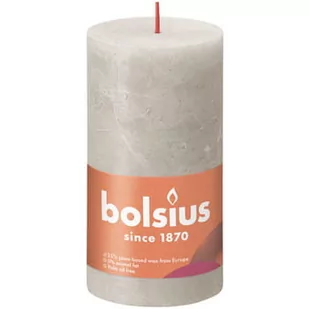 Bolsius Świeca pieńkowa Rustic Shine szara wys. 13 cm - Świece - miniaturka - grafika 1