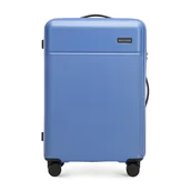 Walizki - Walizka średnia z ABS-u z pionowymi paskami niebieska - miniaturka - grafika 1