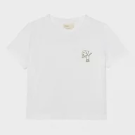 Koszulki sportowe damskie - Damski t-shirt crop top z nadrukiem Outhorn OTHWSS24TTSHF1479 - biały - miniaturka - grafika 1