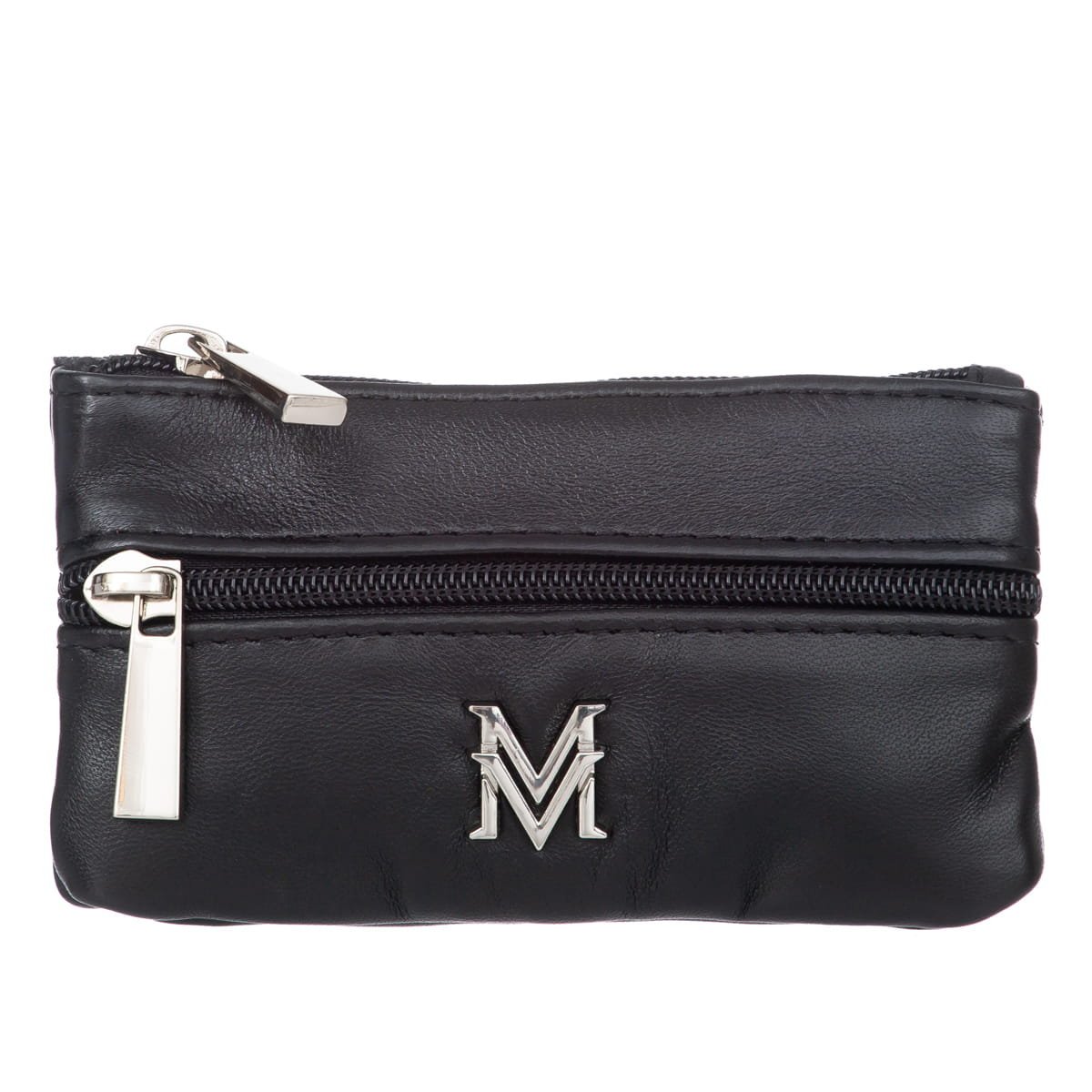 Etui na klucze karty monety Skórzane VerMari Czarne