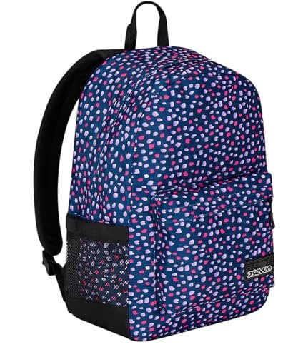 Seven IschoolPack plecak jednokomorowy, fioletowy i różowy, z wbudowanym Pawer Banck i wtyczką USB, kieszenią na butelkę, plecak szkolny i podróżny, dla dzieci i młodzieży, Fioletowy, Taglia unica,
