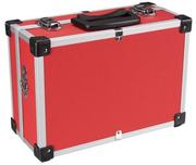 Skrzynki i torby narzędziowe - Perel 1821-R aluminiowa walizka na narzędzia, 330 MM X 230 MM X 150 MM Wymiary, czerwony 1821-R - miniaturka - grafika 1