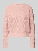 Swetry damskie - Sweter z dzianiny z prążkowanymi wykończeniami - miniaturka - grafika 1