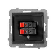Gniazdka elektryczne - LEDart głośnikowe podwójne bez ramki - Ospel Sonata GG-2R/m/33, czarny metalik - miniaturka - grafika 1