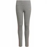 Legginsy - Legginsy adidas 3-Stripes Cotton Tights szare HD4368 128cm - miniaturka - grafika 1