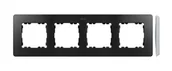Klawisze i ramki - Kontakt Simon Ramka 4-krotna SIMON 82 Detail SELECT metal - grafit/aluminium - miniaturka - grafika 1