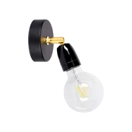 Lampy ścienne - Britop Porcia kinkiet (spot) 1-punktowy czarny/złoty 8127104 - miniaturka - grafika 1