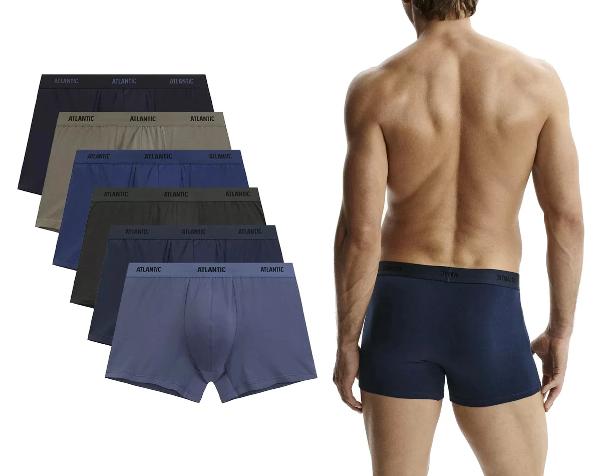 ATLANTIC Bokserki męskie klasyczne bawełna 6SMH-004 mix kolorów 6-PACK M