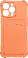 Portfele - Card Armor Case etui pokrowiec do iPhone 13 Pro portfel na kart silikonowe pancerne etui Air Bag pomaraczowy - miniaturka - grafika 1