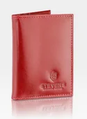 Etui na klucze - Skórzane etui na karty i dokumenty STEVENS Cienkie Slim Czerwone - miniaturka - grafika 1