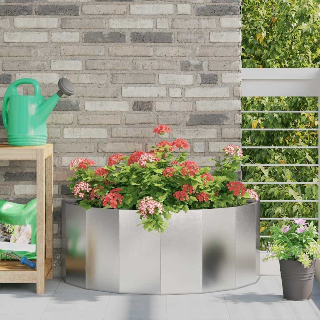 vidaXL Donica Srebrny 90 x 45 x 35 cm Stal nierdzewna