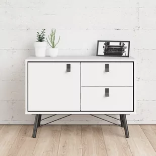 Nowoczesna komoda TVILUM Ry 1+2, biała, 40x72x102 cm - Komody - miniaturka - grafika 1