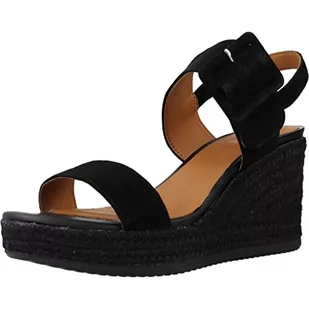 Geox Damskie sandały D Ponza Espadryle Wedge, czarny, 40 EU - Espadryle damskie - miniaturka - grafika 1
