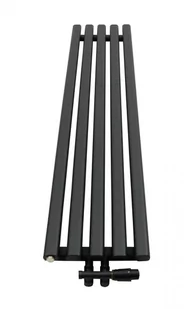 Grzejnik pionowy dekoracyjny LAZUR - 330/1000 mm czarny strukturalny - Grzejniki pokojowe - miniaturka - grafika 1