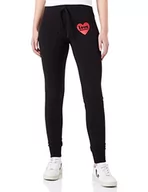 Spodnie damskie - Love Moschino Damskie spodnie dresowe slim fit, Czarny, 46 - miniaturka - grafika 1