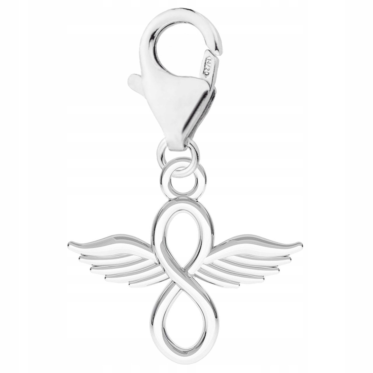 Zawieszka Srebrna Skrzydła z Nieskończonością Ósemka Infinity SREBRO 925