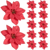 Ozdoby bożonarodzeniowe - Gwiazda Betlejemska Kwiaty Poinsencja Główka 12szt - miniaturka - grafika 1