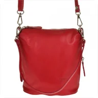 Torebki damskie - Lekka skórzana listonoszka czerwona S - miniaturka - grafika 1