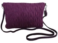 Torebki damskie - Listonoszka Torebka Damska Na Ramię, Pikowana Kopertówka, Tkanina Welurowa - miniaturka - grafika 1