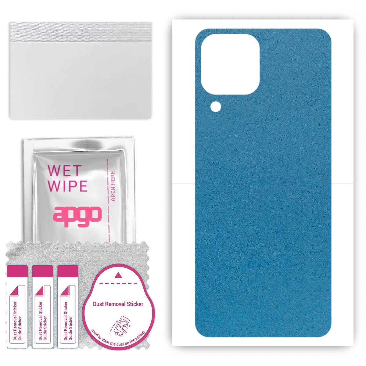 Folia naklejka skórka strukturalna na TYŁ Zamsz do Samsung Galaxy F62 - Zamsz Niebieski - apgo SKINS