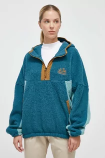 Bluzy damskie - Marmot bluza sportowa Super Aros kolor turkusowy z kapturem wzorzysta - grafika 1