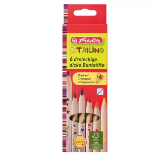 Herlitz Sp. z o.o. Trilino, kredki drewniane, 6 kolorów - Przybory szkolne - miniaturka - grafika 2