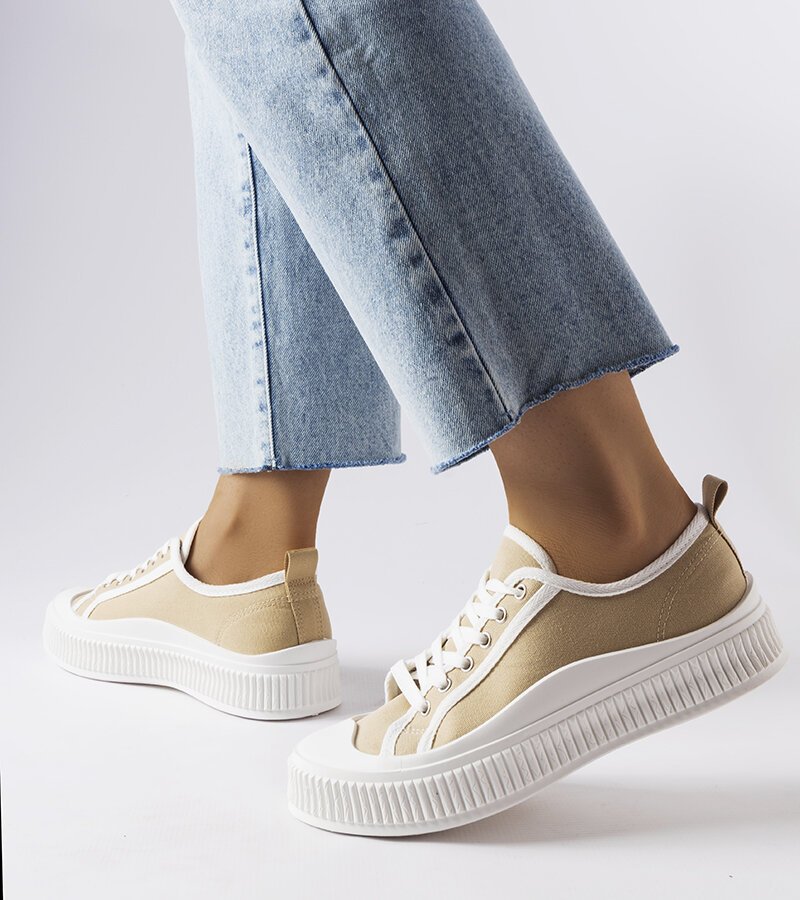 Beżowe trampki na platformie Alfianello -39