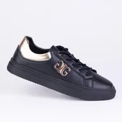 Trampki damskie - Buty sportowe damskie trampki miejskie GOODIN GD-XF-150 czarne skóra 38 - miniaturka - grafika 1