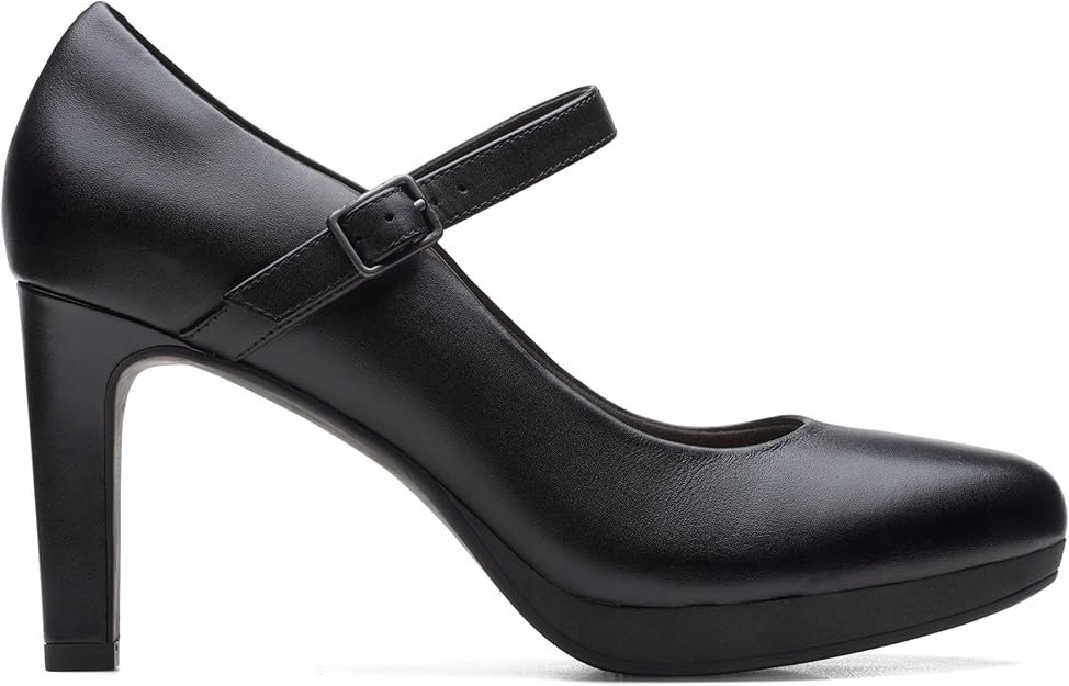 CLARKS CZÓŁENKA DAMSKIE CZARNE Z KLAMRĄ NA OBCASIE SZPILKA 41,5 16LA