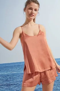 Piżamy damskie - Secret women women piżama SUMMER SATIN damska kolor pomarańczowy - grafika 1