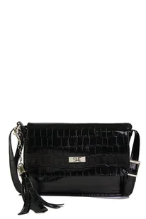 Mała czarna listonoszka z ekoskóry - Torebki damskie Mała czarna listonoszka z ekoskóry - Torebki damskie - miniaturka - grafika 1