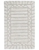 Dywaniki łazienkowe - BELIANI Dywanik łazienkowy beżowy bawełniany 60 x 90 cm prostokątny kształtReplika acyjny wzór mata łazienkowa nowoczesny design - miniaturka - grafika 1