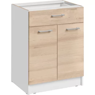 Szafka Dolna 2 Drzwi 1 Szuflada DS 6/1 Ecomodel Layman Biała Struktura, Biały Mat - Szafki kuchenne - miniaturka - grafika 1