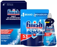 Środki do zmywarek - FINISH Tabletki Power All in 1 53 sztuki + sól 1,5 kg + nabłyszczacz 400 ml - miniaturka - grafika 1