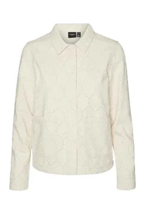 Kurtka damska Vero Moda Smilla koszula bawełniana ecru-XS - Kurtki damskie - miniaturka - grafika 1