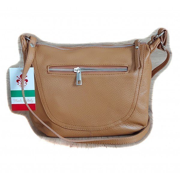 Duża pojemna Włoska skórzana listonoszka A5 Vera Pelle Camel VPLB25C