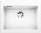 Zlewozmywaki - Zlewozmywak ceramiczny SONRA MAKARA 60 CRISTA WHITE (58 biały połysk) - miniaturka - grafika 1