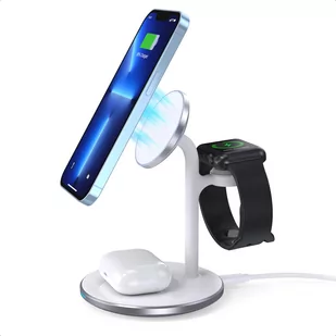 Choetech T585-F indukcyjna stacja ładująca 3w1 iPhone 12/13, AirPods Pro, Apple Watch biały - Ładowarki do telefonów - miniaturka - grafika 3