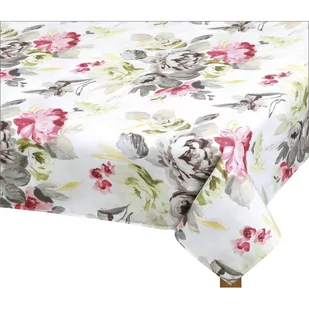 Bellatex Obrus EMA Kwiaty szaro-różowy, 140 x 180 cm, 140 x 180 cm - Obrusy i serwetki - miniaturka - grafika 1