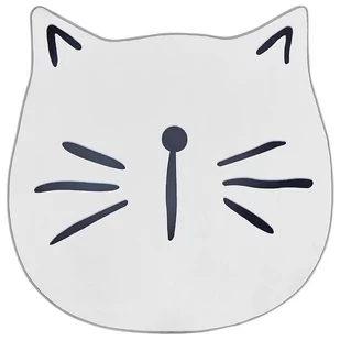 Dywan dziecięcy kot ⌀ 100 cm biały KITTY - Dywany dla dzieci - miniaturka - grafika 1