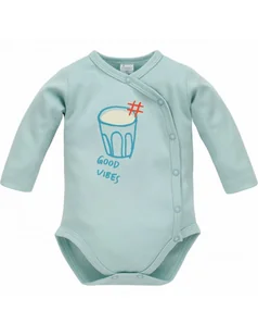 Pinokio Body niemowlęce bawełniane rozpinane długi rękaw Orange Flip zielony, Rozmiar: 56 - Body dla niemowląt - miniaturka - grafika 1