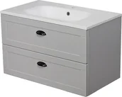Szafki łazienkowe - Szafka łazienkowa szara wisząca z umywalką 80/45 Grend  - miniaturka - grafika 1