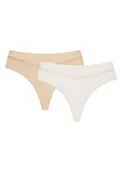 Majtki damskie - Majtki stringi Fleda 2-pak Henderson beżowy, kremowy S - miniaturka - grafika 1