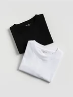 Koszulki dla chłopców - Reserved - Bawełniany t-shirt basic 2 pack - biały - miniaturka - grafika 1